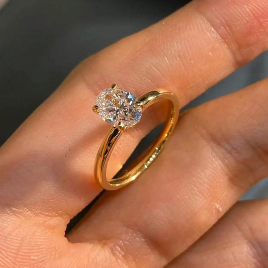 GRA 1-3CT Oval Cut Solitaire Engagement Ring – 925 Sterling Silver CZ Fine Jewelry™