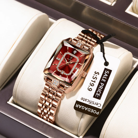 POEDAGAR Elegant Women's Waterproof Quartz Watch – Stainless Steel & Date Display™