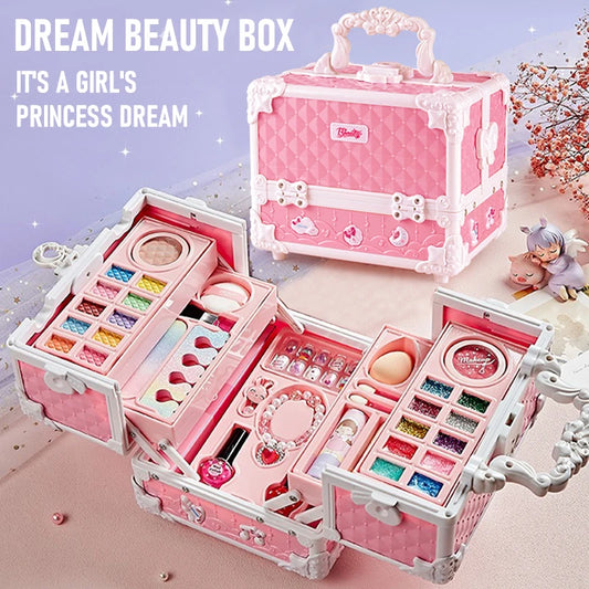 Deluxe Kids Makeup Kit β 49PCS Washable Real Cosmetics with Case | Safe & Fun Gift for Girlsβ’