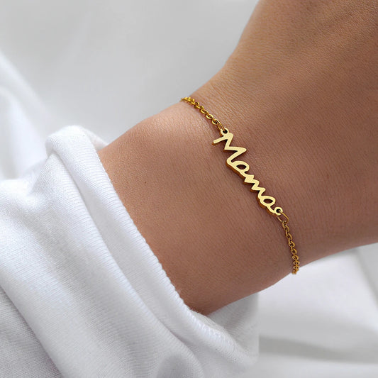 MAMA Stainless Steel Bracelet – Elegant Charm Chain, Perfect Gift for Moms™