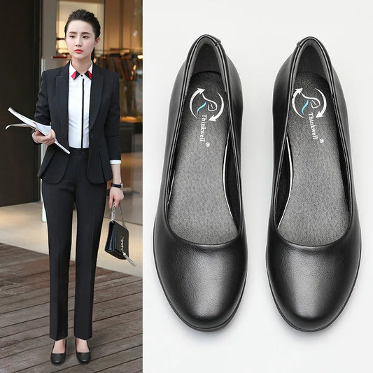 Elegant Soft Leather Women’s Pumps – Comfort & Style for Office & Party™