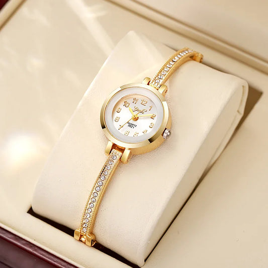 Women's Elegant Arabic Numeral Quartz Watch – Steel Band with Mini Sub-Dials™
