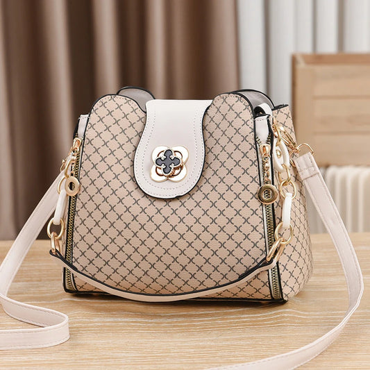 Luxury Checkered Bucket Shoulder Bag – Large Capacity Crossbody Handbag™