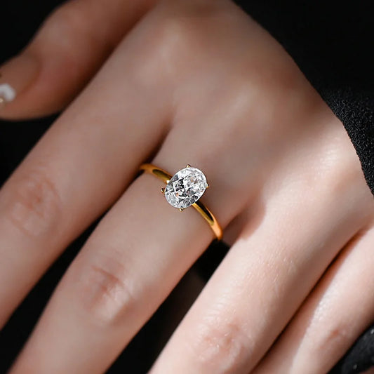 GRA 1-3CT Oval Cut Solitaire Engagement Ring – 925 Sterling Silver CZ Fine Jewelry™