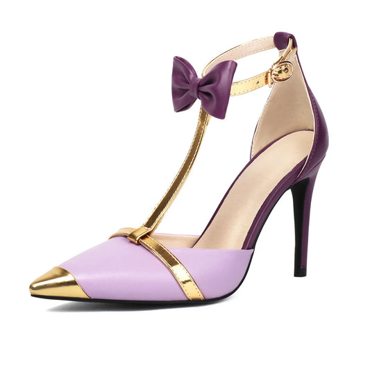 Luxury Gold & Purple Stiletto Sandals™