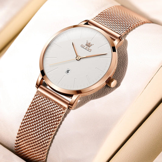 OLEVS Elegant Women's Quartz Watch – Luxury Waterproof Stainless Steel Design™