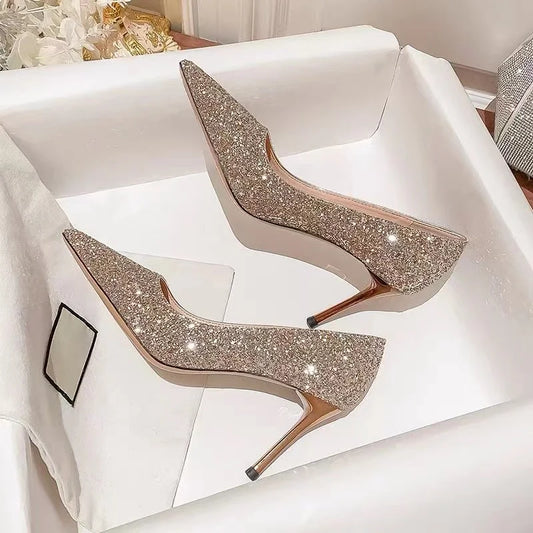 Luxury Bridal & Party High Heels – Elegant Gold & Silver Stilettos™