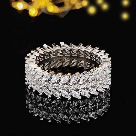 Luxury Marquise Zircon Eternity Ring – Elegant Wedding & Engagement Band R7035™
