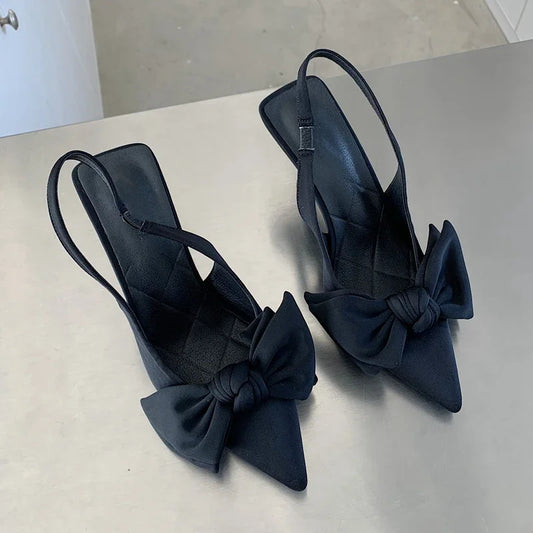 2025 Elegant Women's Slingback Heels – Bow Detail & Pointed Toe™