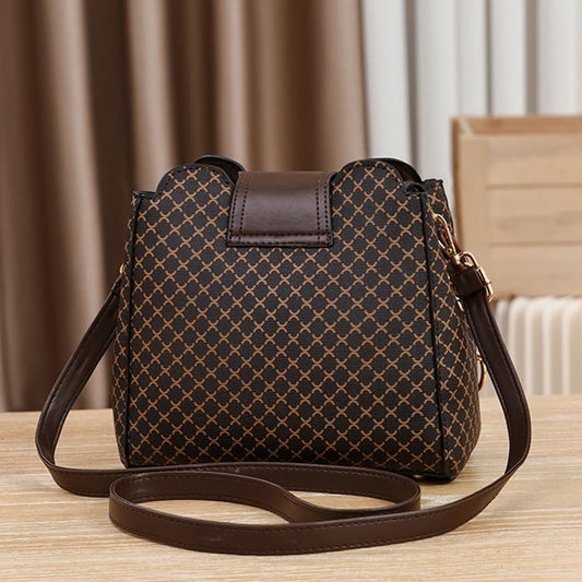 Luxury Checkered Bucket Shoulder Bag – Large Capacity Crossbody Handbag™