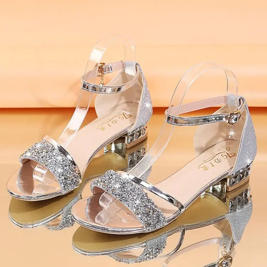 2025 Fashion Women's Sandals – Gold & Silver, Low Heel, Open Toe, Lightweight™