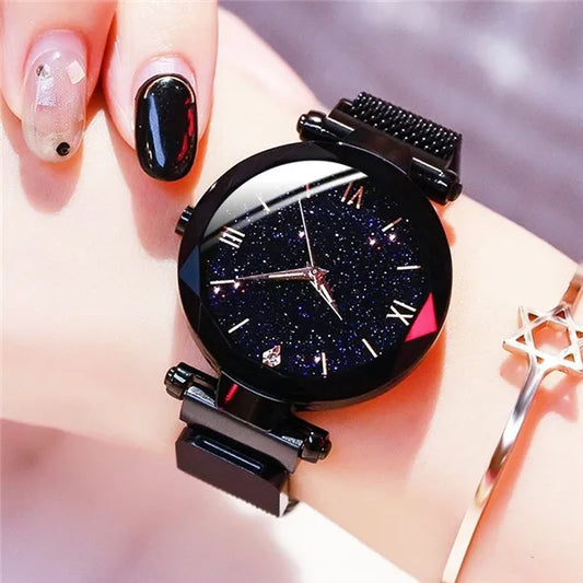 Starry Sky Women's Diamond Quartz Watch - Magnetic Mesh Strap™