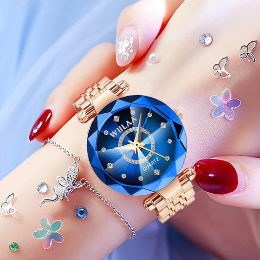 Elegant Women’s Bracelet Watch – Luxury Stainless Steel Band, Crystal Diamond Dial, Top Brand Design (2025 Edition)™