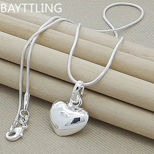 925 Sterling Silver Heart Necklace – Luxury Snake Chain Jewelry™