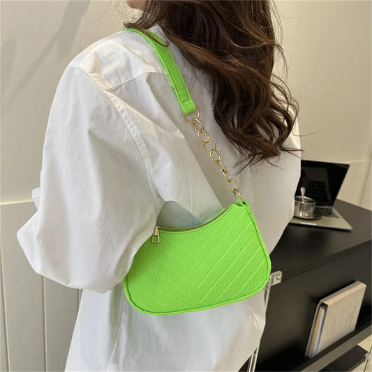 Retro Felt Underarm Shoulder Bag – Stylish & Casual Crossbody Purse™