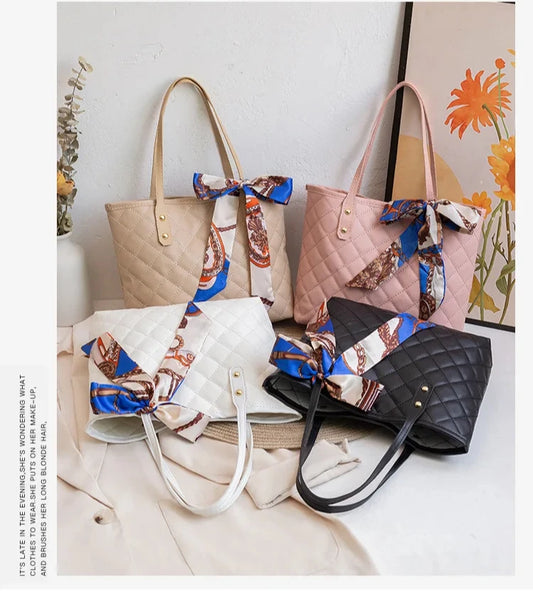Lingge Embroidery Tote – Trendy Large-Capacity Bucket Bag™