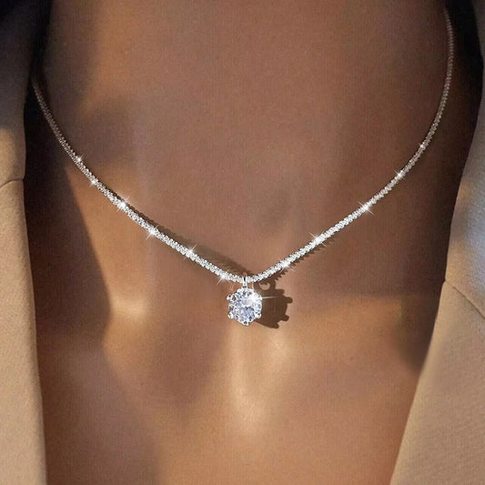 Luxury 1CT Moissanite Necklace – GRA Certified, Elegant 925 Sterling Silver™