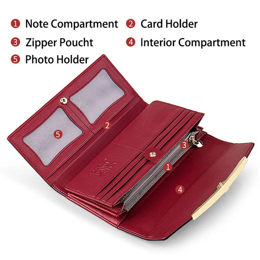 Luxury RFID Leather Wallet – Long Purse with Phone Pocket™