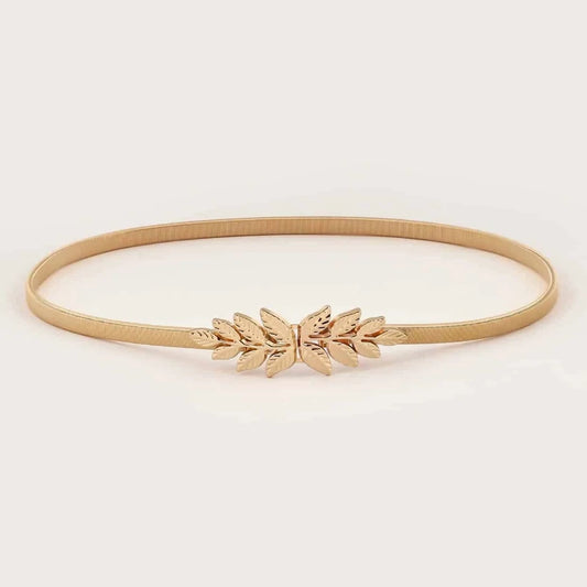 Gold Leaf Chain Belt for Women – Adjustable Elastic Waistband™