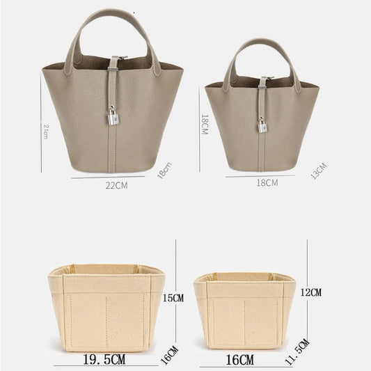 Felt Bag Organizer for H Picotin 18/22 – Compact Travel Insert for Makeup & Handbag Essentials™