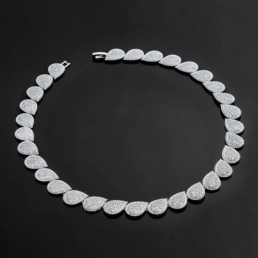 4PCS Luxury Bridal Jewelry Set – Cubic Zirconia Necklace, Earrings, Bracelet & Ring™