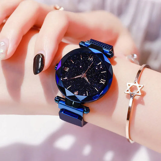 Starry Sky Women's Diamond Quartz Watch - Magnetic Mesh Strap™