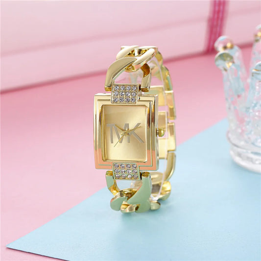 UTHAI Luxury Women's Square Diamond Wristwatch™