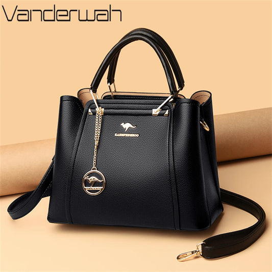 Luxury Women's Multi-Layer Leather Handbag – Elegant Shoulder & Crossbody Tote™