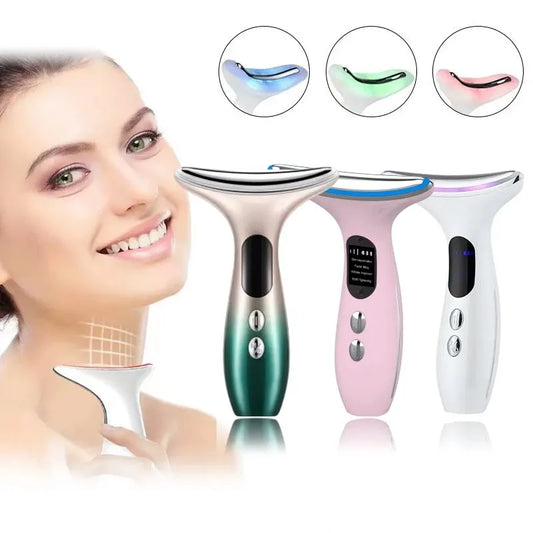 EMS LED Face Lifting & Neck Firming Device – Anti-Wrinkle Skin Tightening Massager for Women™