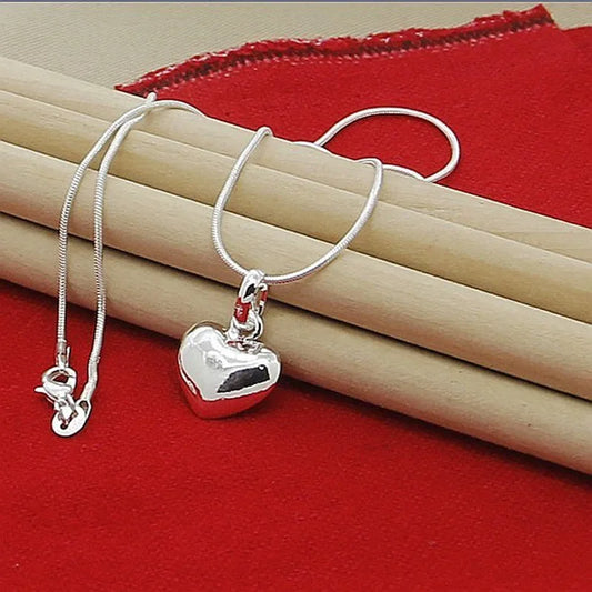 925 Sterling Silver Heart Necklace – Luxury Snake Chain Jewelry™