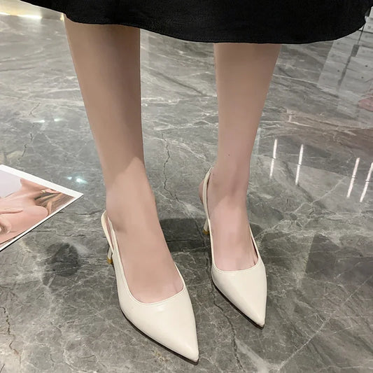 Elegant Pointed Toe Stiletto Heels – Breathable PU Leather Summer Sandals™