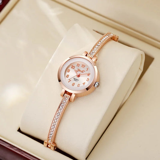Women's Elegant Arabic Numeral Quartz Watch – Steel Band with Mini Sub-Dials™